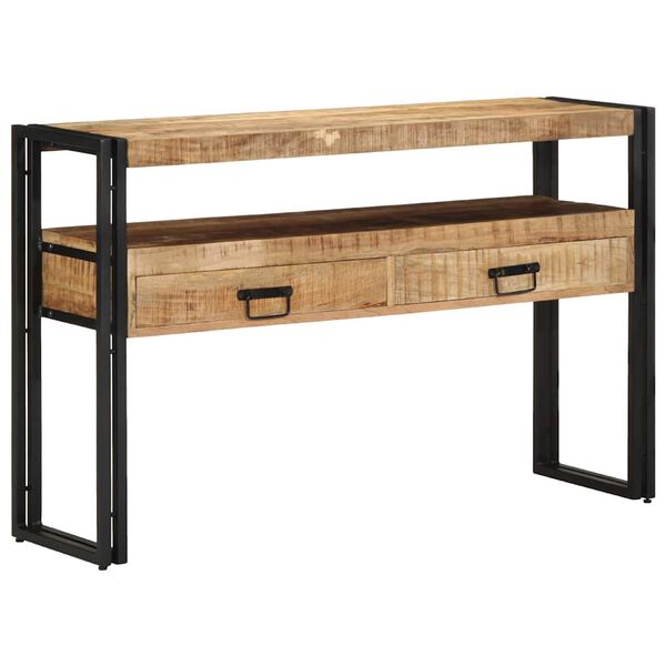 vidaXL Konsolentisch mit Regal Braun 120 x 33 x 75 cm Massivholz Mango