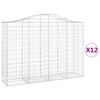 vidaXL Gabionen mit Hochbogen 12Stk. 200x50x140/160cm Verzinktes Eisen