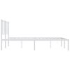 vidaXL Bettgestell mit Kopfteil Metall Wei&szlig; 193x203 cm