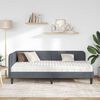 vidaXL Eckbettgestell mit Matratze Dunkelgrau 90 x 200 cm Samt