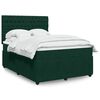 vidaXL Boxspringbett mit Matratze Dunkelgr&uuml;n 160x200 cm Samt