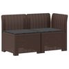 vidaXL 2-Sitzer Garten-Sofa mit Kissen Rattan-Look PP Braun
