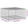 vidaXL Gabione mit Deckel 100x100x50 cm Verzinktes Eisen