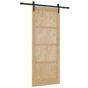 vidaXL Schiebet&uuml;r Natur 86 x 211 cm Massives Kiefernholz
