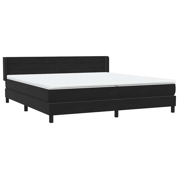 vidaXL Boxspringbett mit Matratze Schwarz 180x210 cm Samt