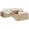 vidaXL 11-tlg. Garten-Sofagarnitur mit Kissen Beige Poly Rattan