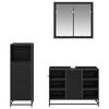 vidaXL Badezimmerm&ouml;bel-Set 3 pcs Schwarz Eichen-Optik Holzwerkstoff