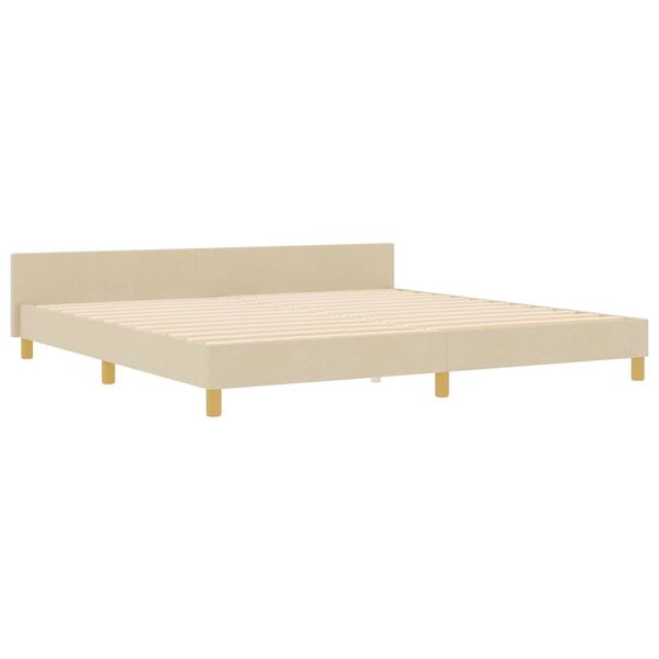 vidaXL Bettgestell mit Kopfteil Creme 200 x 200 cm Stoff