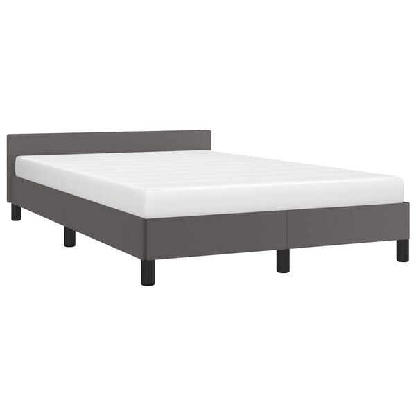 vidaXL Bettgestell mit Kopfteil ohne Matratze Grau 120x200 cm