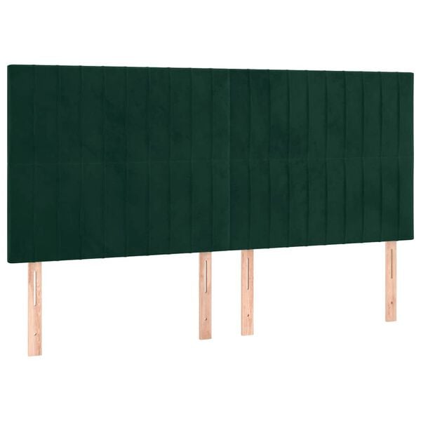 vidaXL Kopfteil Dunkelgr&uuml;n 160x5x118/128 cm Samt
