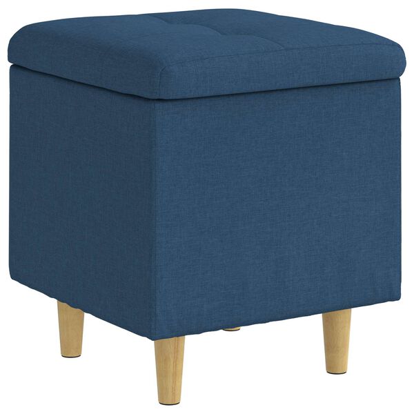 vidaXL Aufbewahrungsottomane mit Kissen Blau 40 x 40 x 45 cm Stoff