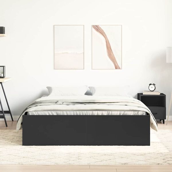 vidaXL Bettgestell Schwarz 140x200 cm