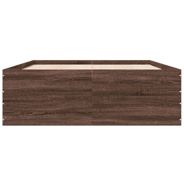 vidaXL Bettgestell Braun Eichen-Optik 120x200 cm Holzwerkstoff