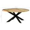 vidaXL Esstisch Rund 175x75 cm Altholz Massiv