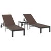 vidaXL Sonnenliege 2-Person 3 pcs Braun 40 x 39 x 40,5 cm Poly-Rattan