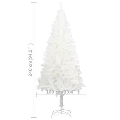 vidaXL Künstlicher Weihnachtsbaum mit Beleuchtung Weiß 240 cm