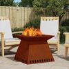 vidaXL Feuerstelle Braun 60 x 60 x 50 cm Wetterfeststahl
