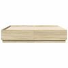 vidaXL Bettgestell mit LED Sonoma-Eiche 180x200cm Holzwerkstoff