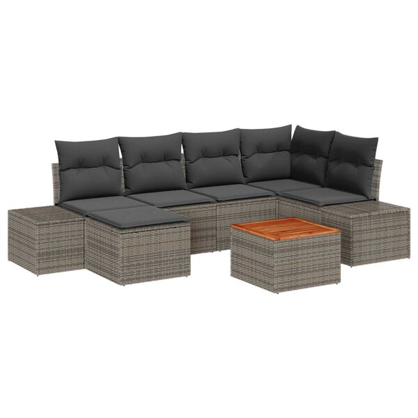 vidaXL Garten-Sofa-Set 7 pcs Grau