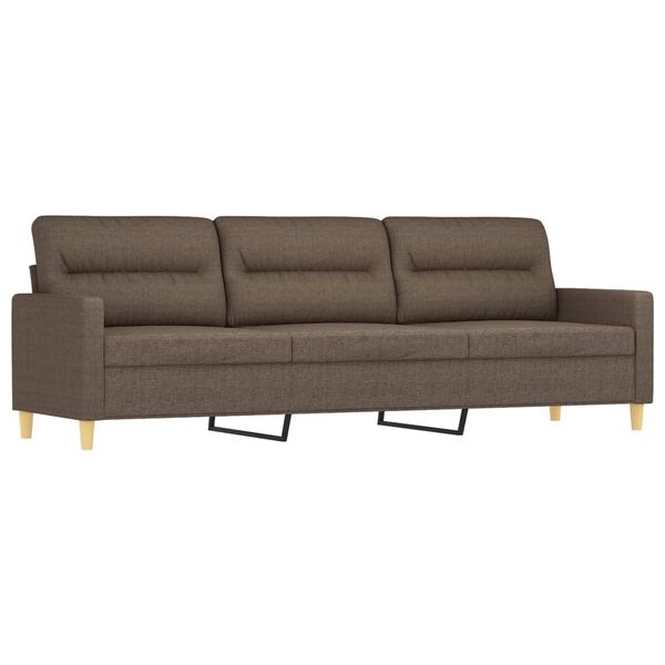 vidaXL 3-Sitzer-Sofa mit Kissen Taupe 210 cm Stoff