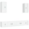 vidaXL 6-tlg. TV-Schrank-Set Hochglanz-Wei&szlig; Holzwerkstoff