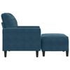 vidaXL Sessel mit Hocker Blau 60 cm Samt