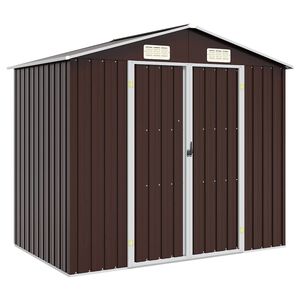 vidaXL Ger&auml;tehaus Braun 205x129x183 cm Verzinkter Stahl