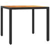 vidaXL 5-tlg. Garten-Essgruppe mit Kissen Schwarz Poly Rattan
