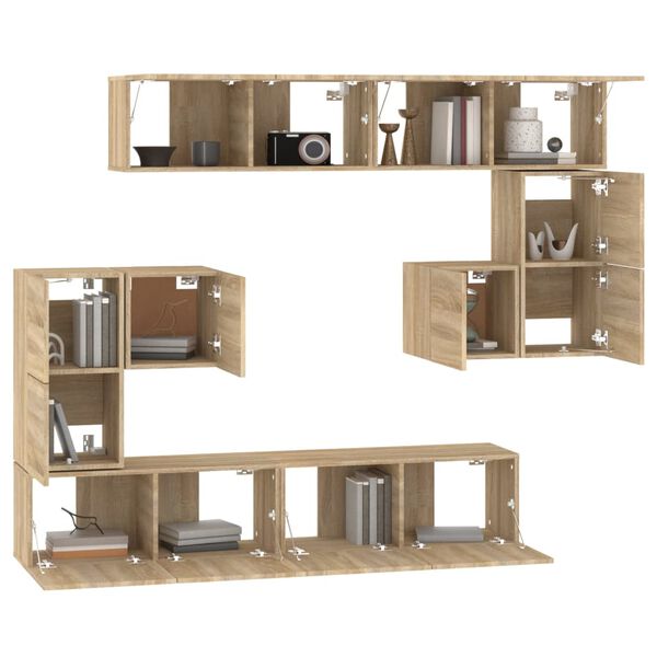 vidaXL TV-Wandschrank Sonoma-Eiche Holzwerkstoff