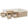 vidaXL Gartensofa-set 13 stk. 12-Sitzanzahl Beige Poly Rattan