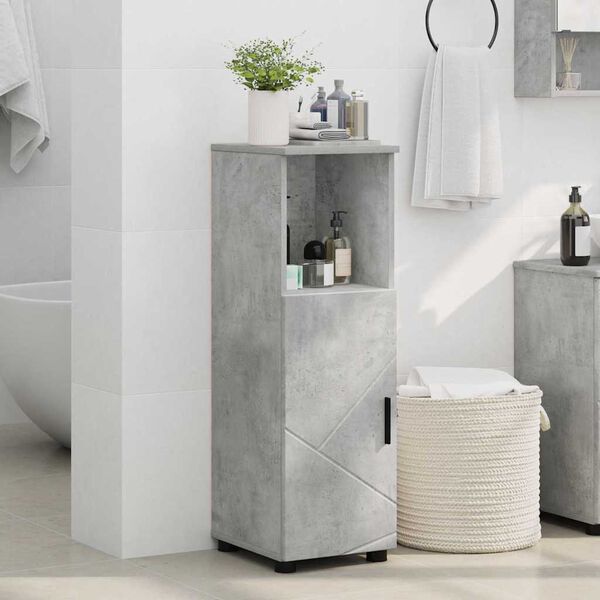 vidaXL Badezimmerschrank mit Speicher Beton Grau 30 x 35 x 95 cm