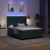 vidaXL LED Boxspringbett mit Matratze Dunkelgr&uuml;n 140 x 200 cm Samt