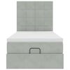 vidaXL Ottoman-Bett mit Matratzen Hellgrau 80x200 cm Samt