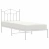 vidaXL Bettgestell mit Kopfteil Metall Wei&szlig; 90x200 cm