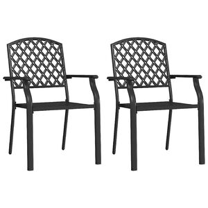 vidaXL Stapelbare Gartenst&uuml;hle 2 Stk. Stahl Anthrazit