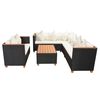 vidaXL 5-tlg. Garten-Lounge-Set mit Auflagen Poly Rattan Schwarz