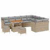 vidaXL Garten-Sofa-Set mit Kissen 12 pcs Beige und Hellgrau