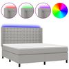 vidaXL Boxspringbett mit Matratze & LED Hellgrau 180x200 cm Stoff