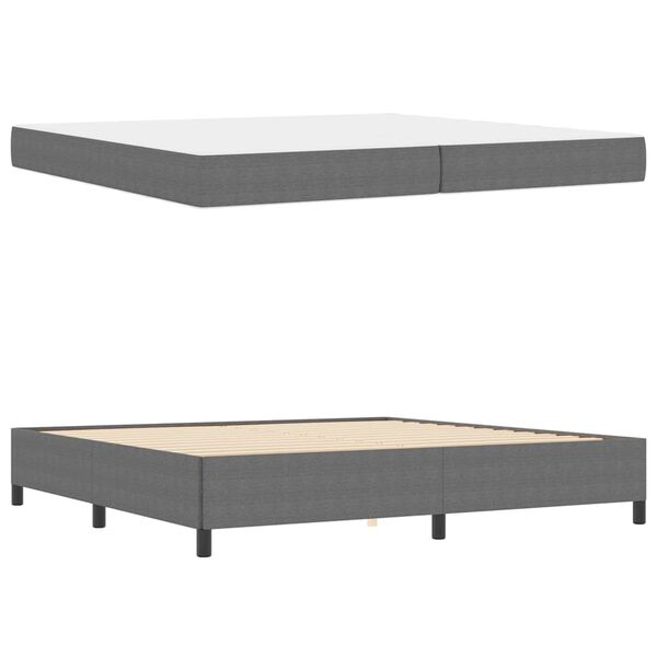 vidaXL Bettrahmen mit Matratze Hellgrau 200 x 200 cm Stoff