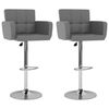vidaXL Barhocker 2 Stk. Grau Kunstleder