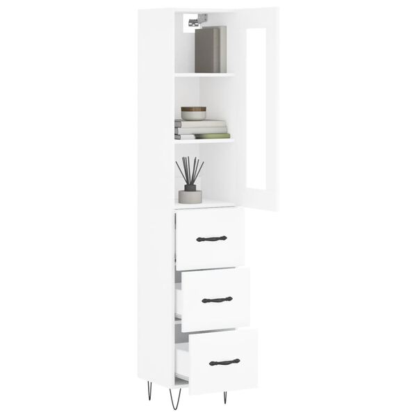 vidaXL Highboard Wei&szlig; 34,5x34x180 cm Holzwerkstoff