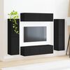 vidaXL TV-Schrankset 8 pcs Schwarz Holzwerkstoff