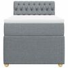 vidaXL Boxspringbett mit Matratze Hellgrau 90x190 cm Stoff
