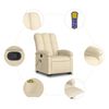 vidaXL Massagesessel mit Aufstehhilfe Creme Stoff