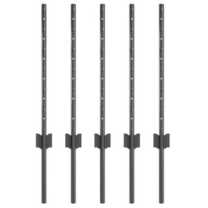 vidaXL Eingebetteter Zaunpfosten 5 Stk. Grau 100 cm