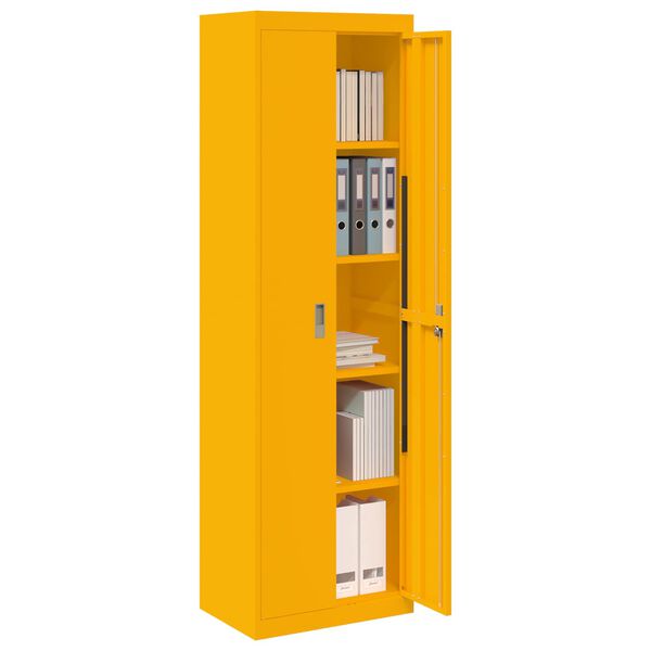 vidaXL Aufbewahrungsschrank 2 pcs Senfgelb 60 x 40 x 200 cm Stahl