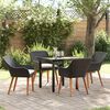 vidaXL Garten Essgruppe mit Kissen 5 pcs Schwarz Poly-Rattan