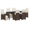 vidaXL Garten Essgruppe mit Kissen 7 pcs Braun Poly-Rattan