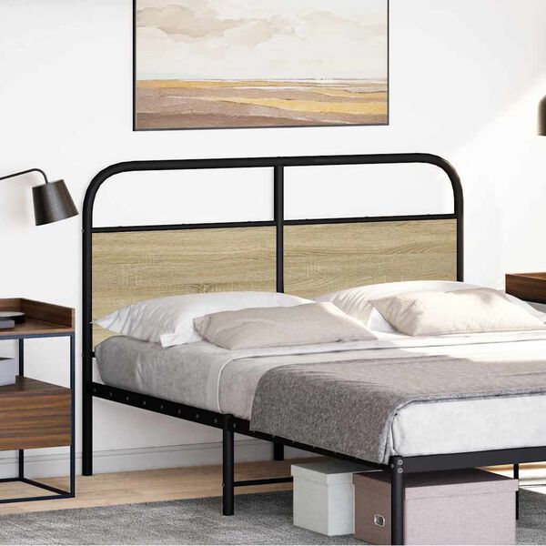 vidaXL Ersatz-Kopfteil Sonoma-Eiche 120 cm Stahl und Holzwerkstoff