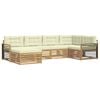 vidaXL Outdoor-Sofagarnitur 6 Stk. Wei&szlig; und Creme Polyester